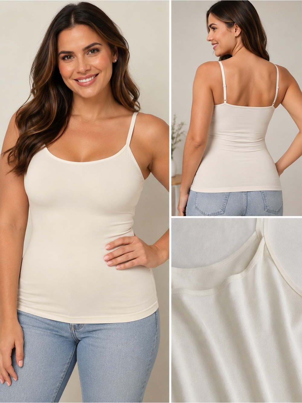 SPANX Scoop Neck Slimming Cami - Cream